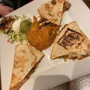 The quesadilla and I love the burn mark