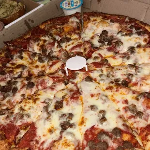 Dinner Special pepperoni and sausage pizza