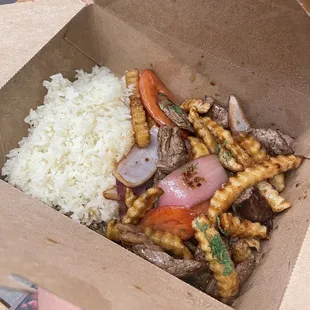 Beef saltado.