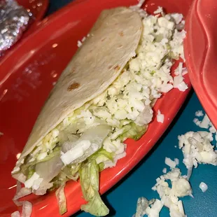 Beef soft taco