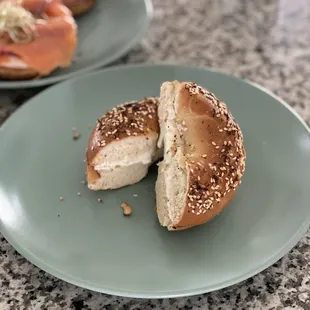 "The Works" Bagel with Plain Cream Cheese