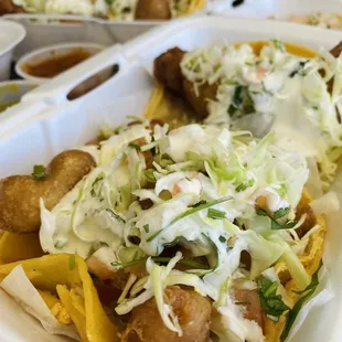 a plate of mexican food