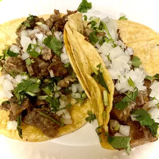 Street tacos, Asada y Carnitas. Nice.