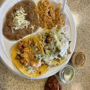 a plate of mexican food
