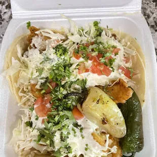 2 Shrimp Tacos and 1 Fish Taco... YUMMY in my TUMMY!