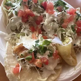 Fish and shrimp tacos