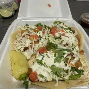 Fish Tacos  sauce was very delicious