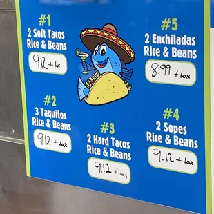 Combos # 1 through # 5