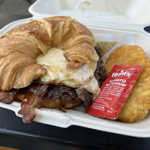 Breakfast sandwich. Added dairy free cheese instead of regular cheese