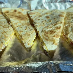 Delicious breakfast quesadilla!