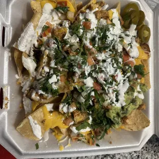 Loaded chicken Nachos