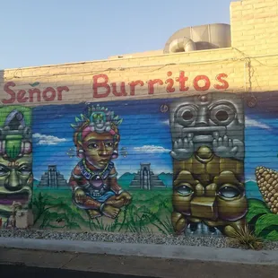 a mural on the side of a building