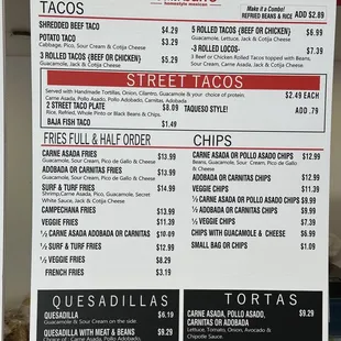 menu