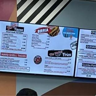 Menu: variety of choices