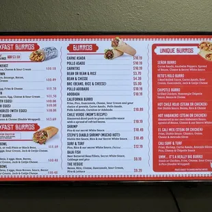 Menu -12/19/23.  Prices don&apos;t reflect a 15% increase across the board for all menu items