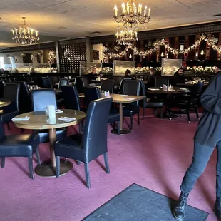 a man standing in a restaurant