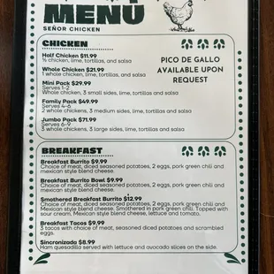 menu