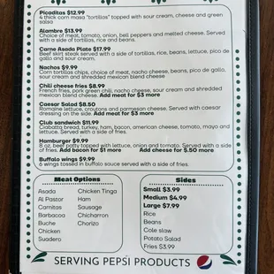 menu