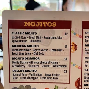a menu for a mexican restaurant