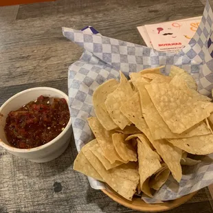 Complimentary chips and salsa
