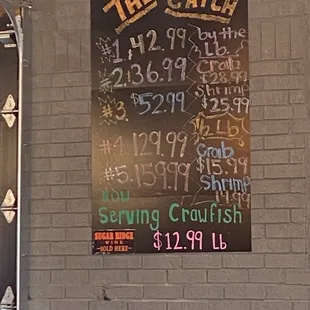 Prices for the specials