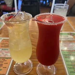 Big Donkey Margarita and strawberry daiquiri