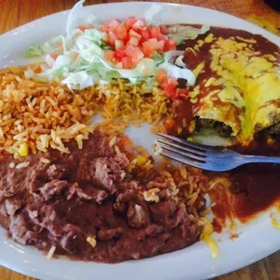 Green Chili Enchilada Plate