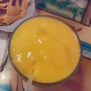 Mango drink and margaritas