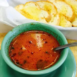 A cup fish soup w/ every meal. Supper Yummy!