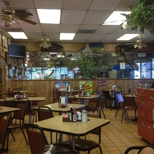 Inside the restaurant.
