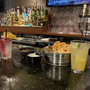 a bar with a television