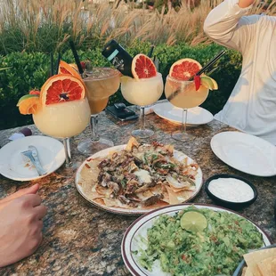 a table full of food