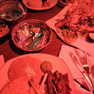 a table full of food