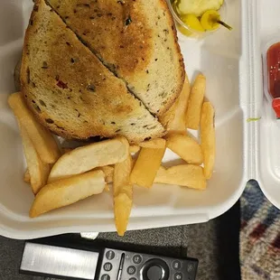 Patty melt and steak fries