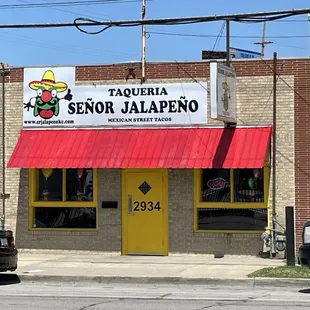 the front of the restaurant