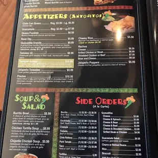 menu