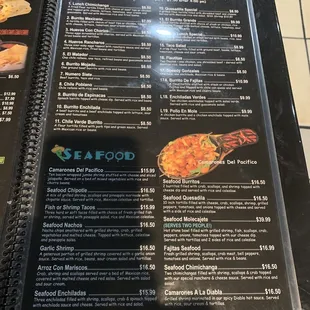 the menu