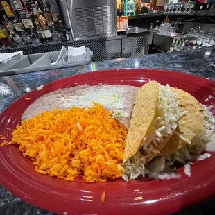 Tacos, beans &amp; rice