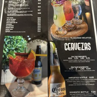 Cocktail menu as of 6/13/20204