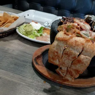 Molcajete almost a meal for 2.