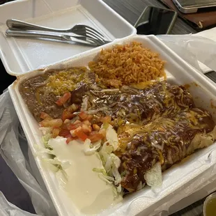 Carne asada enchilada combo