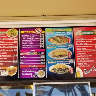 Full menu