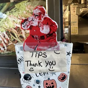 Holiday season tip jar