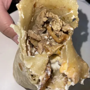 California Burrito is only steak, sour cream, and potatoes