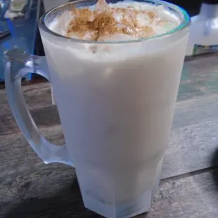 A giant 32 oz. Horchata in a chilled mug - good!