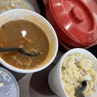 Frijoles charros y pasta fria