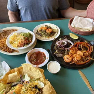 Flat Iron Steak and Shrimp Fajita