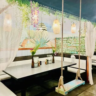 Fun large inside dining booth