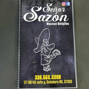 Menu cover