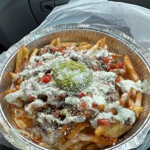 Loaded fries with shredded beef. I mean, look at that!!